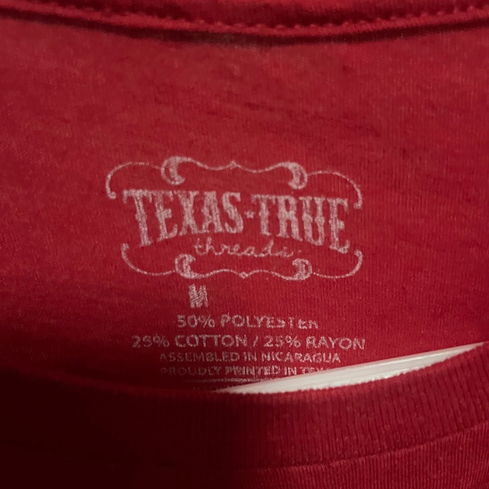 Texas True Threads Lady Liberty Leopard Print Graphic T Shirt Red Women's Medium - Picture 3 of 4